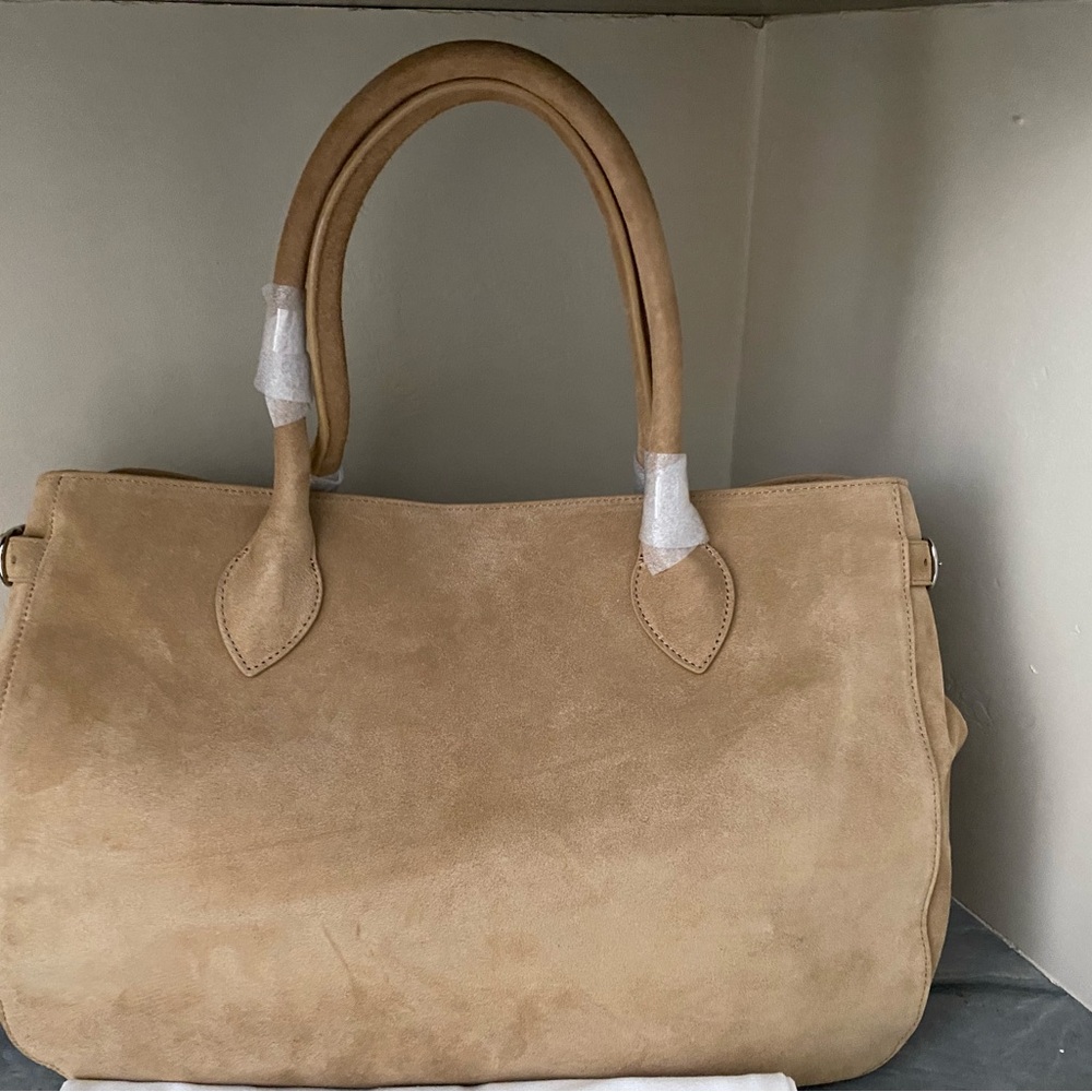 Reformation Tan Suede Tote Bag Brand New with Tags - Picture 2 of 9